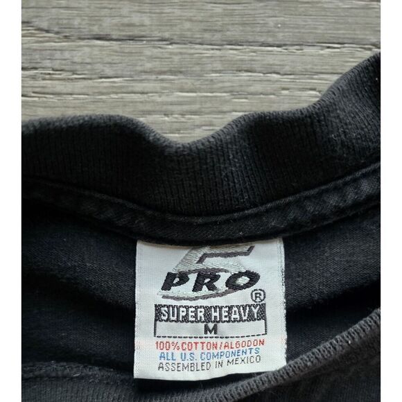 BULLS Rings T-shirt Chicago Windy City Paisley Bull Tee Men's Black Medium VTG - Picture 2 of 8